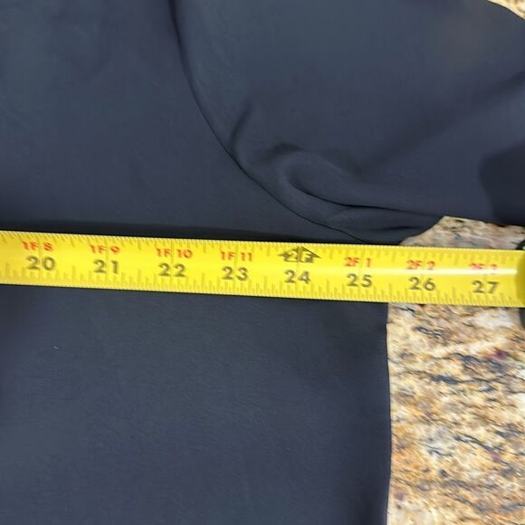 Lark & Ro Black Solid Collared Long Sleeve Blouse Top Size XL - Picture 9 of 10
